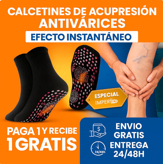 (Paga 1 y Recibe 1 Gratis) Calcetines de Acupresión Antivarices - Talla Universal (Compatible con cualquier tamaño).